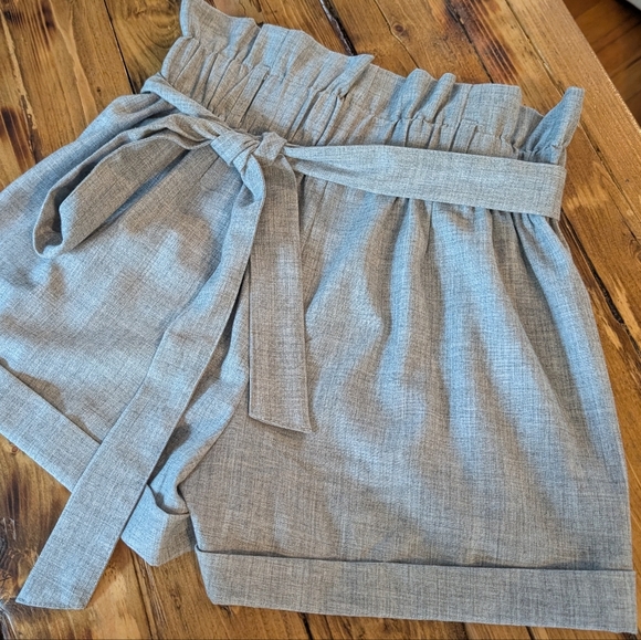 Streetwear Society Gray Paperbag Waist Shorts - Picture 1 of 4